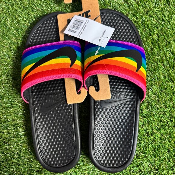 Nike Benassi JDI BETRUE Slide Sandals Men Size 11 Black Rainbow LGBTQ CD2717-001 main image 13